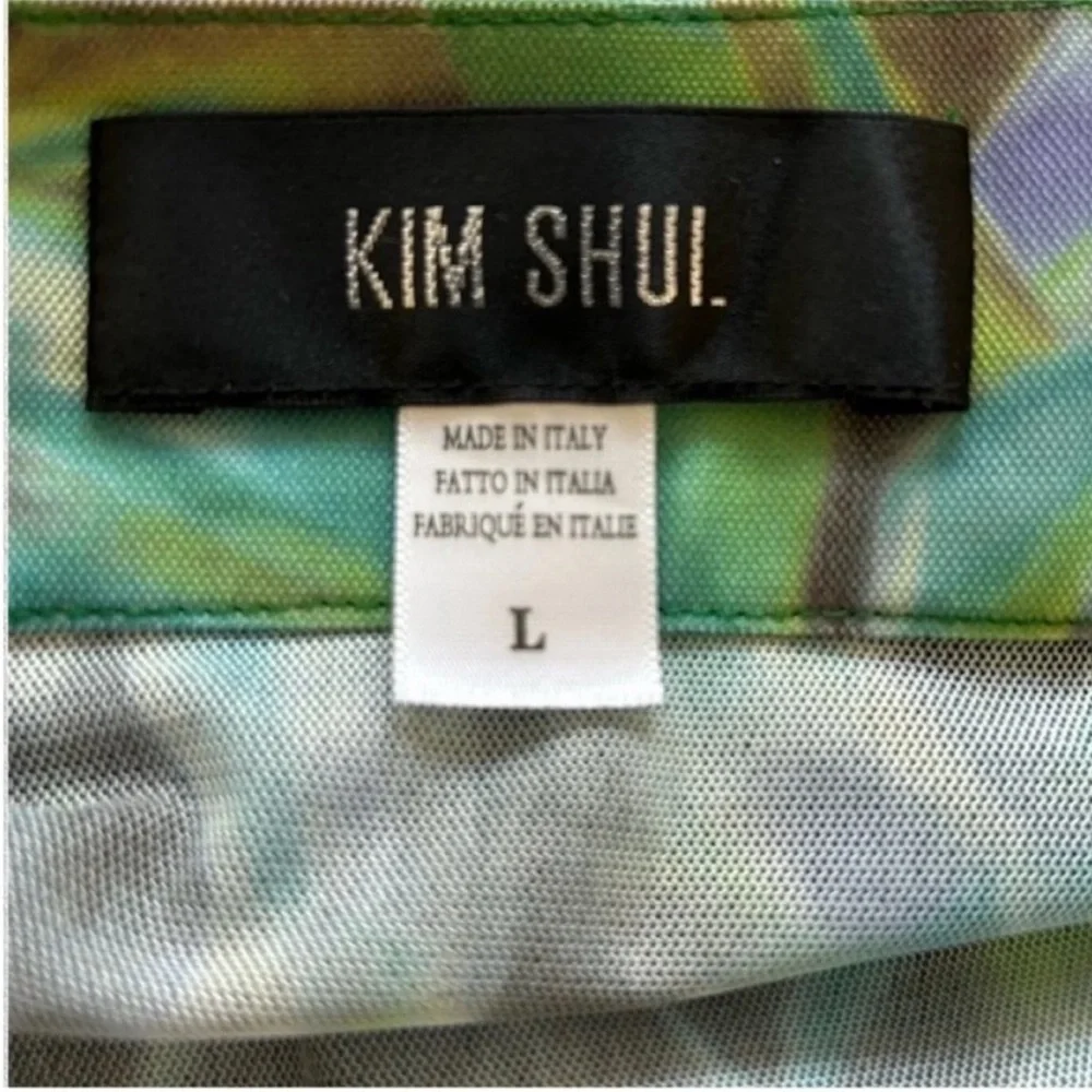 Kim Shui Green Mesh Print Top and Skirt Set